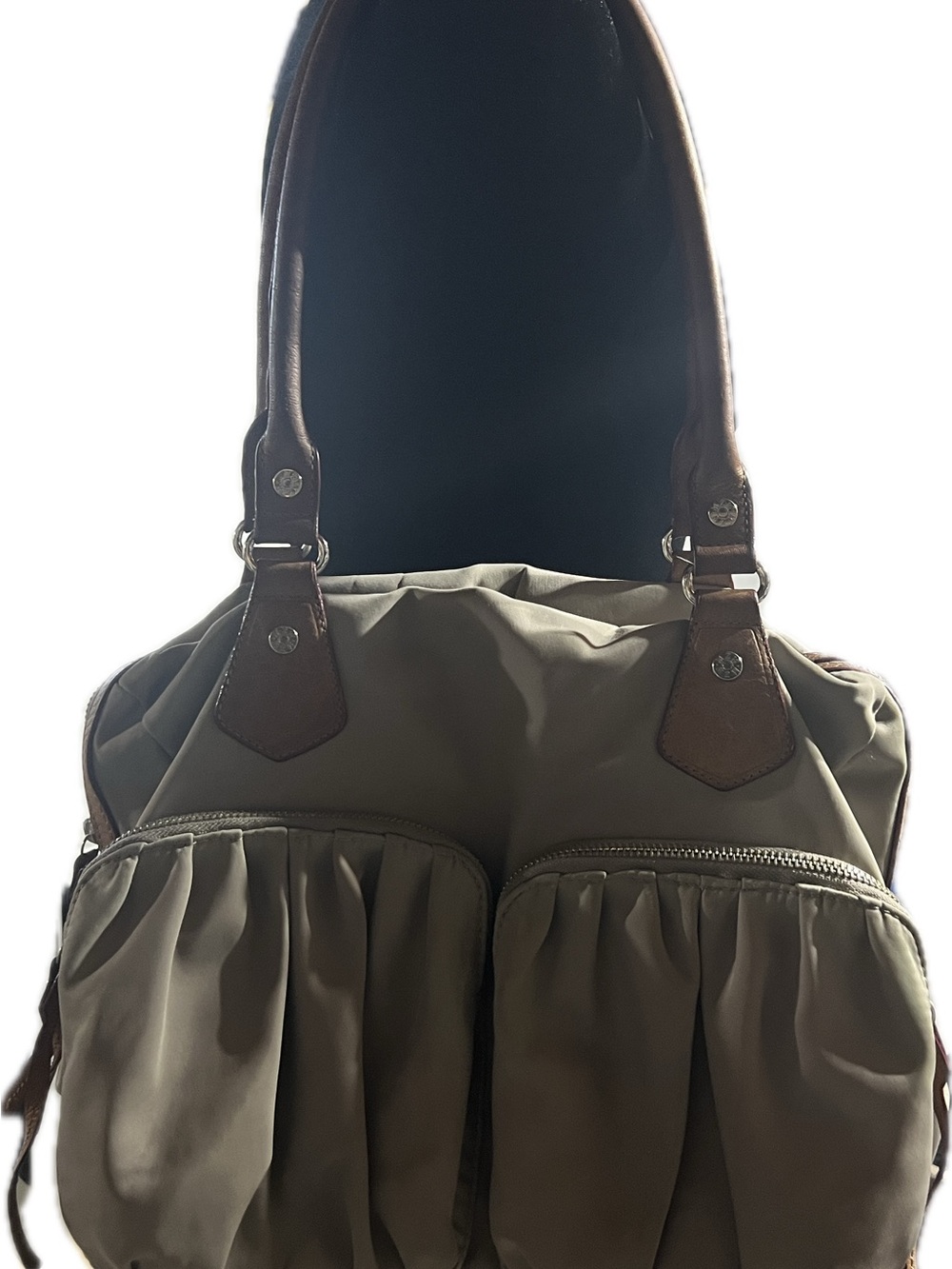 MZ Wallace Tan Shoulder Bag with Brown Handles